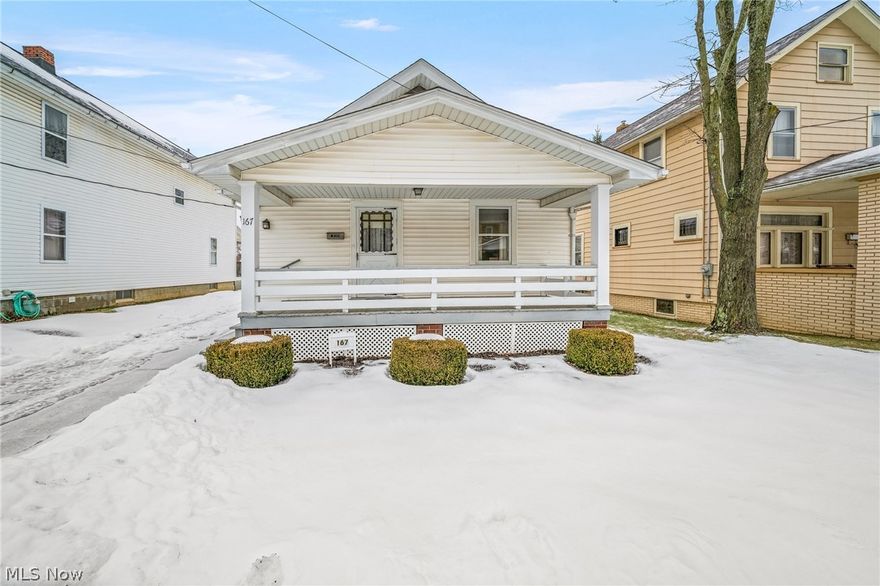 Cute and cozy move right into this home with immediate possession.  Washer, dryer and kitchen appliances to stay.  One car garage and cement drive.  2 possibly 3 bedrooms, one bath, living room with fireplace and large eat-in kitchen.