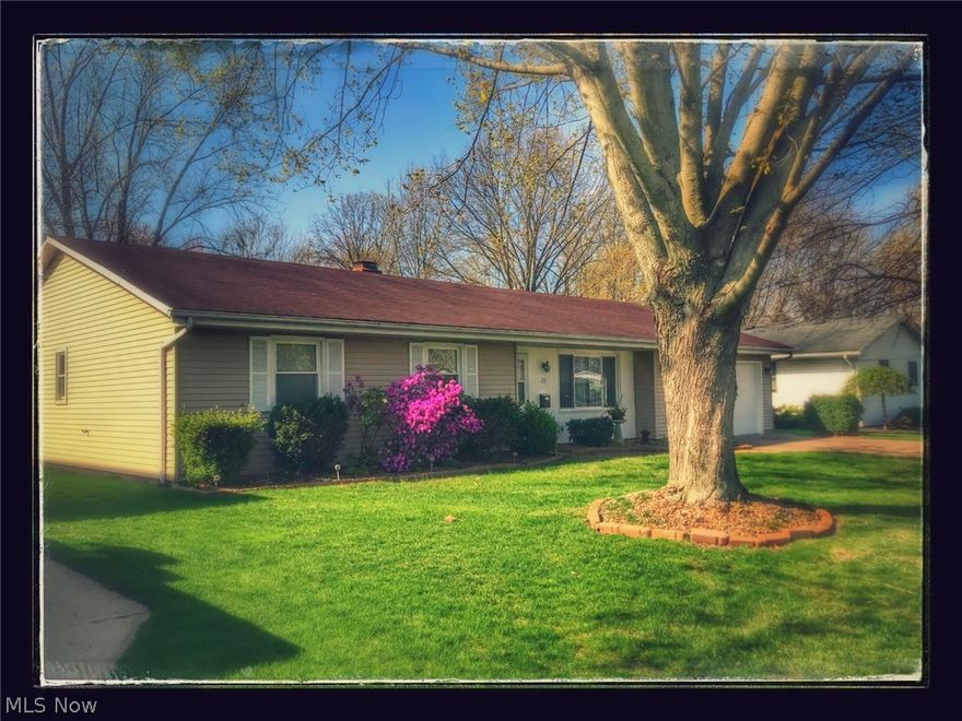 Located in a desirable North Elyria area, this ranch home is waiting for you.  Many unique features offering character and charm.  A three sided fireplace adds dimension to the family and dining room, and is visible from the living room.  Three good sized bedrooms, and one and a half baths.  Master bedroom with his and her closets.  An attached oversized 2 car garage offers plenty of storage space and an additional garage and workshop in the fully fenced in back yard with large patio for outside entertaining.  Improvements include:  furnace, a/c and duct work 2014 H2O tank 2014, windows 2015, dish washer 2016, scheduling thermostat 2016, out building roof 2017, garage door opener 2017, refrigerator and washer 2007, gazebo 2016, all new switches/outlets/plate covers 2017.  Family room t.v and china cabinet in dining room stay.  All lights in the home are either LED or CFL.