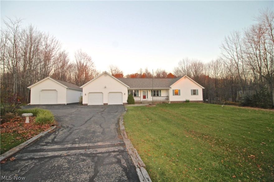 Tranquil and Serene!  This is how you will feel coming home to this gorgeous well maintained Ranch Home. Imagine cooking your holiday dinners in this huge spacious kitchen with an open concept with the eating area off the kitchen and sliders to take you on to the outside deck.  The great room with its Trayed ceiling has sliders which will lead you onto the outside deck.  You have two full baths and one half.  The enclosed 3 season room can be accessed through the sliding doors off the master suite. Nice size laundry area, utility area.  This Sprawling Ranch with 2 car attached garage; Pole barn with 2+ cars has electric, power doors and is wired for 220V on 2.2 Acre lot! The Well was just tested in March, and the Septic System  has been pumped annually.  Septic-Leach field. Home inspection was done in March. This sprawling Ranch home has an open floor plan, stainless steel appliances, newer dishwasher in 2015.  Roof had a complete tearoff in 2012, Sump Pump 2014, Deck 2014, Heat pump r