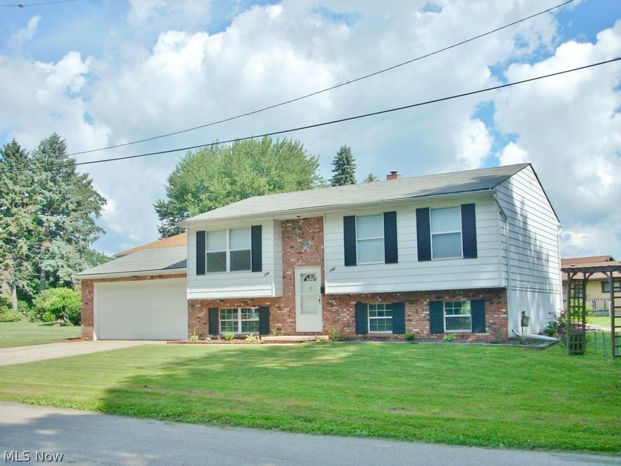 Must see this move-in ready home on a spacious corner lot.  The 2 lower level rooms could be family room and bedroom or whatever fits your needs. New flooring in many of the rooms, updated kitchen and bath (lower level 1/2 bath needs your finishing touches). Double closets in both bedrooms up and plenty of other closet space. 6 ceiling fans. The sliders in the dining room lead out to a deck with stairs to the backyard that wraps around to the front of the corner lot with nice landscaping.