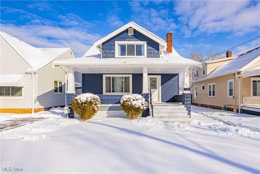 Welcome to a classic American home! A large, covered porch greets every guest at the front door. Upon entering the home, you step onto all dark natural wood floors throughout the house. The large living room is decorated with a fireplace that's surrounded by two stained glass windows. The arched entranceway to the dining room brings a sophisticated look to the area, where you'll find the original built-in cabinets and a large window. The improved kitchen includes updated cabinetry, lighting, backsplash, garbage disposal and granite countertops. In addition, the owner installed a new range, microwave, dishwasher and refrigerator to improve the over-all living experience.  The extra counterspace allows for a potential eating space with the addition of stools.  The first floor bedroom has a full bathroom just around the corner featuring a tiled shower. The second level offers two nicely sized bedrooms with ceiling fans.  The full upstairs bathroom has been remodeled with new vanity, toilet, shower and tile work. Through the bathroom is an extra/bonus room that is carpeted and has significant storage space. Significant recent updates include exterior painting, all mechanicals are 2023 or newer, electric has been updated, and plumbing was inspected and replaced where needed. Fenced backyard is ideal for children or pets. Great location as you are close to freeways and city amenities.  Street is very quiet as it dead ends into Walters Grove Park, walking distance from the house.  Don't miss out on this opportunity to call this wonderful home your own!