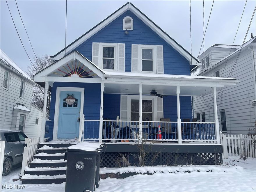 Great opportunity to own rather than rent with this Old Brooklyn Colonial!  This 2 bedroom home offers a spacious living room, formal dining and large kitchen.   Two large bedrooms and full bath on second level with attic access.  Basement hosts additional area for 3rd bedroom or rec room, along with utility room, laundry, and cellar/storage area.   Covered front & back porches add to outdoor living space with back porch overlooking big backyard and 2 car garage.   Roof replaced 2020.  Motor & wiring to furnace replaced 2024.   Conveniently located to transportation, metroparks zoo, restaurants & shopping.