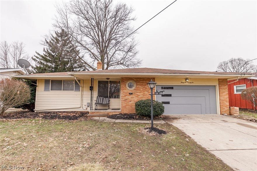 Welcome to this well-kept, brick/Vinyl Ranch nestled in a Rocky River! Inviting foyer w/closet, loads of natural light, neutral colors, open floor plan and gleaming hardwood floors throughout the house. Dining area with charming built-in and chair rail opening to the eat-in kitchen with spacious countertops, white cabinetry, breakfast bar and all appliances are included! Off of the dining area is a sliding glass door that leads to the enclosed patio with a ceiling fan and access to the backyard; perfect space to have your morning coffee. Private backyard w/ patio; an ideal spot for family and friends to gather in the warm summer months. The three generous sized bedrooms have sizable closets and a full bath. Full finished basement with a fireplace, laundry room and workshop; plus plenty of storage space! Quiet Street and area in a convenient location close to shopping, restaurants and many other local amenities! Updates include; hot water tank(2018), Bathroom remodeled (2018/2019), New