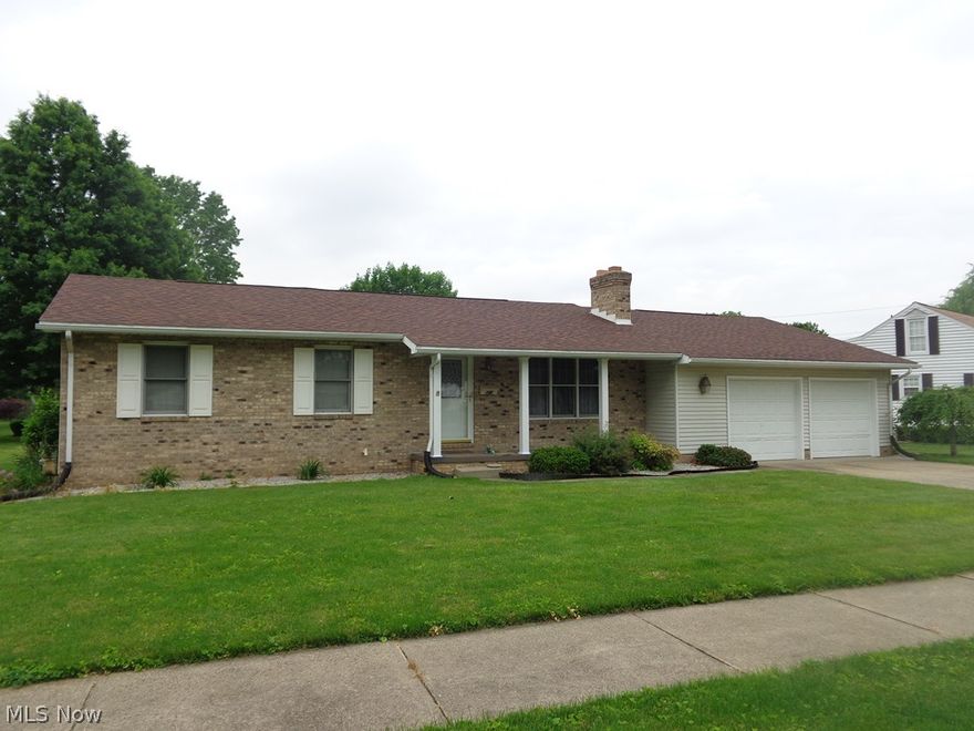 Attractive ranch in quiet neighborhood. Maintenance free exterior, updated roof and new kitchen cabinets. Large flat backyard. Beautiful wood flooring in kitchen and dining room. Shed does not stay with property.