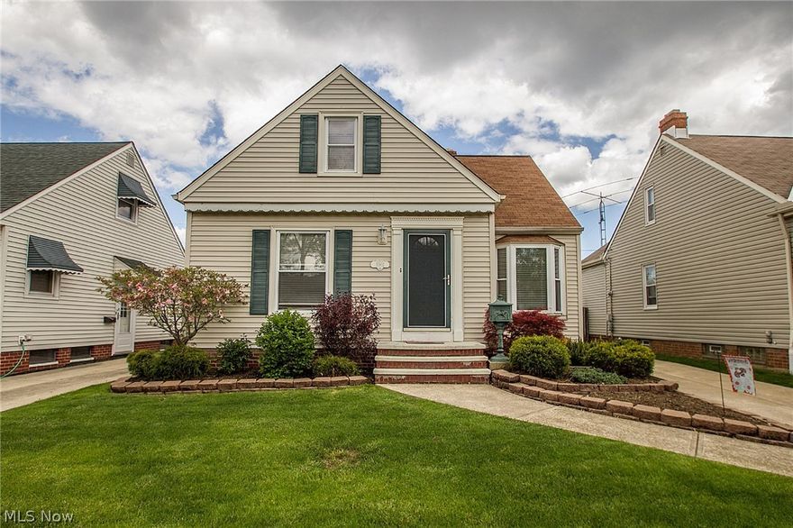 Beautifully Maintained & Updated Parma Bunglow! Updates include- Roof (2002), Windows (2001), & Newer Driveway! The tastefully updated kitchen (2003) offers Congoleum flooring, Oak cabinets & Appliances included! 2 generously sized bedroom on the 1st floor w/ a nicely updated full bath. Private bedroom upstairs. Finished lower level provides a Recreation Room w/ separate laundry w/ included washer & dryer. The fully fenced backyard showcases lush landscaping, patio & 1 car garage. Move-in Ready!