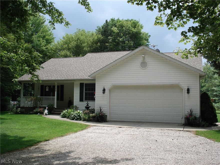 This probably is the most immaculate, adorable home and setting you will see. Drive back to this cozy ranch and feel like you are in a wonderland. House is airy and open with living/dining and kitchen open to each other. Appliances remain; dishwasher 2-3 years. There is central air and attic fan. Engineered hardwood floors, ceiling fans, walk-in closets-just to much to mention. Basement is partially finished with huge family room. Ikea entertainment center and TV mount remains. Also large bath with Jacuzzi, shower. Big laundry room with tile floors and water softener included. 2 car garage with attic. Also shed with electric, air and heat; fenced for a dog, etc. Exterior sports front porch and several areas off back porch for entertaining, along with fenced side yard. All enclosed with vinyl white picket fencing, making this an exceptionally inviting home . Views out every window and is exceptionally well landscaped. Pond approximate 14' deep in back which is a beauty in itself with do