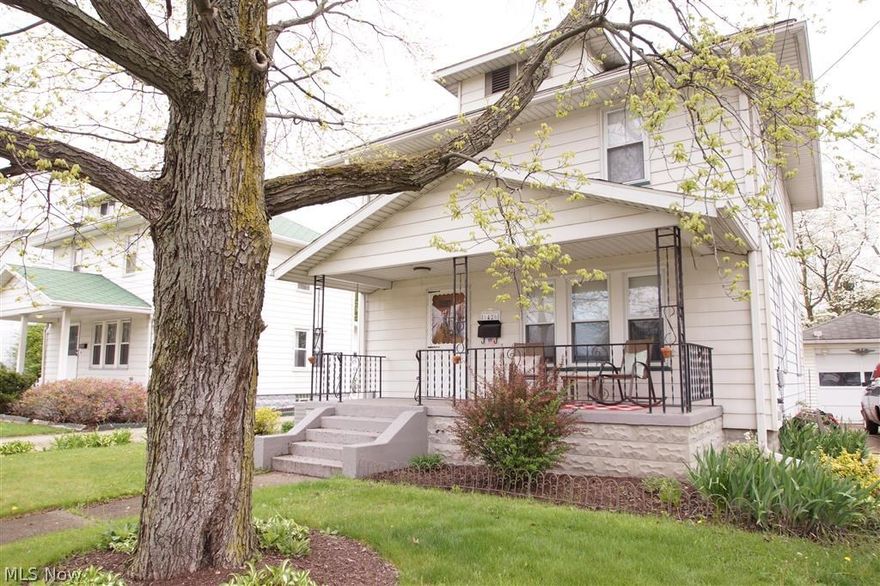 2-story, 3 bedroom home with 1,196 sf of living space in Massillon Local School District. Base kitchen cabinets and counter with ogee edge recently replaced. Range and refrigerator stay. Oak woodwork and doors as well as newer lighting throughout. Living room and bedrooms have ceiling fan lights. Dining room has wood flooring and seller says there is wood flooring under the carpeting in living room and bedrooms. Large updated bath with linen closet.  Central air. Half bath lower level. Patio with pavers off garage. One car, detached garage. Large lot that goes back to Healy St. NE. Covered back porch. Large, covered front porch is a great place to relax and unwind. Located across the street from the Ohio Erie Canal Towpath. A great place to walk or ride your bike! Tenant occupied until mid June 2016.