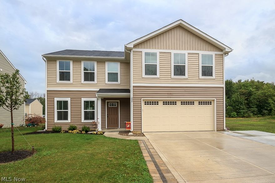 Need 5 bedrooms or a room for an office? Want new construction with out the headaches or the expense of putting in a lawn, landscaping, patio, window treatments, ceiling fans, pay extra for lights in the center of every bedroom? Move right in and enjoy the home. Built in 2016 with an open floor plan. Spacious kitchen with breakfast bar, pantry, broom closet and nook to place hooks for coats located off entrance to garage. The dining area has slider to paver patio. Second floor has five bedrooms with laundry room. Enjoy relaxing on the patio and roasting marshmallows in the built in fire pit. This is a unique lot with extra space on the side of garage and an extra wide driveway. Things you would have to to do if building a new home that this owner has already done: installed lawn, landscaping, a paver patio with fire pit, extra wide driveway, paver block next to driveway, all windows have faux wood blinds and drapes, sliding door has vertical blinds, installed a curved showing rod, adde