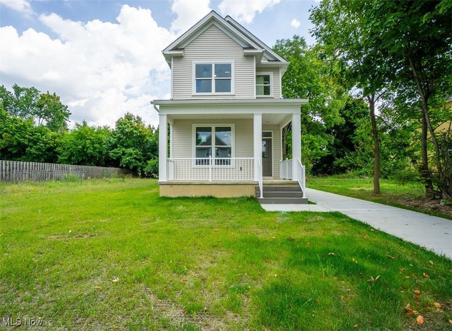 Introducing a brand-new home just steps from Cleveland Clinic's Main Campus! Situated in the heart of Cleveland's vibrant medical and educational district, this property boasts a spacious floor plan with soaring 10' ceilings on the first floor and abundant natural light streaming through an open living, dining, and kitchen area. Enjoy refined, modern finishes, including sleek Quartz countertops in the kitchen and bathrooms, a stylish tiled backsplash, Moen fixtures, contemporary lighting, and sustainable CORE Tec luxury vinyl plank flooring. The second floor features a convenient stackable washer and dryer, a full bathroom, and three generous bedrooms, including a luxurious primary suite complete with vaulted ceilings, a walk-in closet, and an ensuite bath with frameless glass shower and tiled floors. Additional highlights include a full 8' basement and a detached 2-car garage for ample storage and convenience. Homebuyers will appreciate Cleveland's 15-Year Tax Abatement, making this an outstanding opportunity to enjoy new construction in one of the city's most forward-thinking communities. This energy-efficient home offers significant savings on monthly utilities. Located just minutes from University Circle, you'll be close to the Cleveland Botanical Gardens, the charming dining options of Little Italy, and a host of historic museums. Eligible 15 Year Tax Abatement - only pay taxes on the land value! EnergyStar Rated home promising up to 33% lower utility bills! Make sure to ask us about the Builder Buy Down Program and ask us about qualifying for the Greater Circle Living grant.