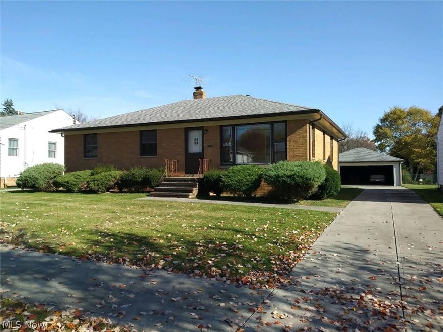 Brick Ranch, 3 bedroom, eat-in kitchen, living room, dining room, and 1 and a half baths. Unfinished basement and appliances stay. 2 and a half car detached garage. Great location, just off of Big Creek Pkwy, with nice outdoors area.