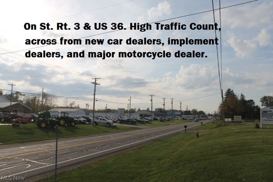 4 Acres, COMMERCIAL PROPERTY – MOUNT VERNON. A fantastic opportunity to own 4.01 acres zoned GB (General Business) on a major roadway. Over 260' of road frontage. US Route 36 and State Route 3. West End of Mount Vernon, easy access to Columbus. Neighboring businesses include auto dealerships, farm implement/tractor dealerships, motorcycle and recreational vehicle dealerships in a high traffic count area.