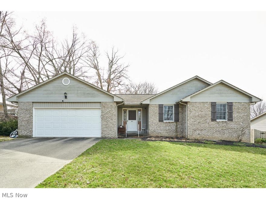 Welcome home to this charming brick ranch offering a desirable open floor plan and comfortable one-floor living! The spacious living room features a cozy gas fireplace and flows seamlessly into the eat-in kitchen, complete with abundant cabinet space and a walk-in pantry. Convenient first-floor laundry adds to the home’s functionality. Outside you'll find the backyard oasis, featuring an above-ground pool, patio, and firepit, perfect for relaxing or entertaining. The home also includes a 2-car attached garage and an unfinished basement ideal for storage. The large primary suite offers a walk-in closet, accompanied by two additional nicely sized bedrooms. A wonderful opportunity to enjoy easy living with great indoor and outdoor space!