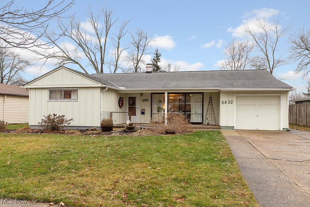 Welcome Home!! Must See Ranch in the Heart of Parma Heights!! Same owner since 1955. At 1,830 Sq Ft, and sitting on 1/3 of an Acre, this is a Rare Find at any Price! 4 Bedrooms and 2 Full Baths. From the Meticulously Landscaped Yard, Step onto the Covered Front Porch, and Enter the Front Door. A Spacious Living Room Welcomes you into the Home, w/Coat Closet, Large Picture Window & Carpeting. Open Concept through Formal Dining Area takes you into the Family Room Addition. This Expansive Room, with door to Backyard, could be used in a Multitude of Ways, including; Play Room, Family Room, Office, Library, etc. The 4th Bedroom is also an Addition and is accessible through Family Room. Another Bonus Room, which was used as an Office, is part of the Addition also. 2nd Full Bathroom is off the Bonus Room. Kitchen features plenty of Cabinetry, and All Appliances Remain. Off the Kitchen is the Laundry Room, w/Storage Space, Utility Sink and Garage Access. 3 Generous Bedrooms and another Full Bath round out this home. Backyard has plenty of Green Space for Children, Pets & Entertaining. Roof (2006), Furnace (2011), Wood Siding (2018), Electrical Panels (2024), Central Air (2022), H2O Tank (2016), Washer (2021), Fridge (2021). Bring your Cosmetic Touches to this House and Make it Your HOME!! A One Year Home Warranty is being Provided for your Peace of Mind.