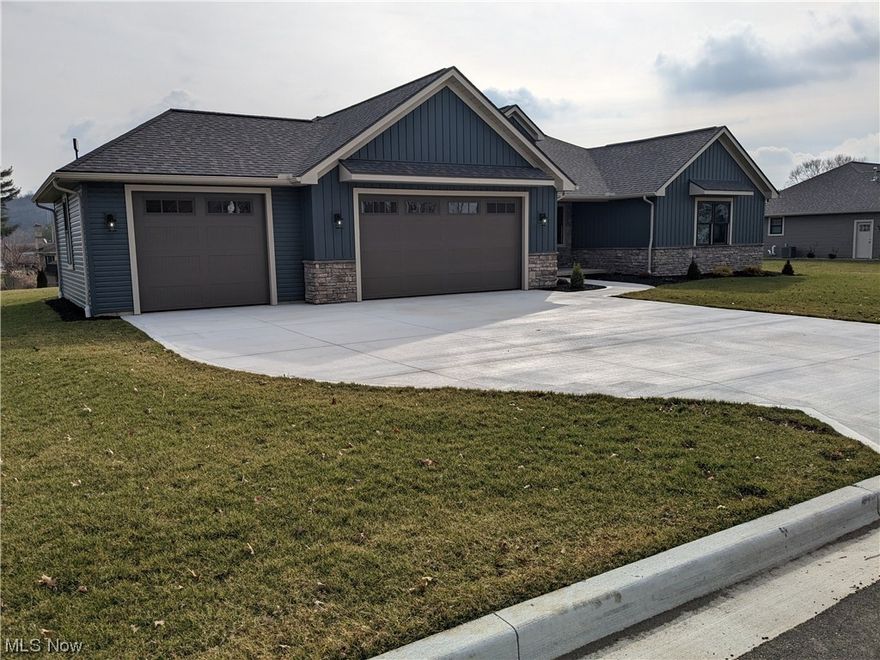 New Atlee Miller Construction. Open concept Great room, kitchen and dining area. Great room features beautiful gas fireplace. Dining area walks out to rear deck. Luxury vinyl tile flooring. Private Master Suite. Master bath has double sink vanity and a custom all tiled walk-in shower. Large first floor laundry room. Custom cabinetry. 3 bedrooms, 2 1/2 Baths. Full basement ready to be finished (plumbed for bathroom). 3 car attached garage.