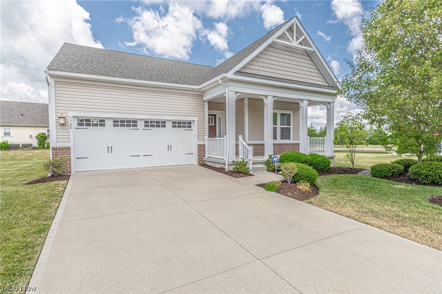 This beautiful cluster home in the desirable Arbor Lakes neighborhood in Cobblestone is a rare find. A true ranch home with all of the living areas and laundry room on one floor make this home a breeze to live in.  Sit and watch the sun rise with a cup of coffee on your wide front porch in the mornings. The high ceilings give this bright space a large open feel. The nice size kitchen has oversized cabinets a beautiful island with storage, dish washer and sink. Take in the peaceful water views while you have your meals. Spend cool winter evenings snuggled up in front of the fireplace. The master suite has a huge, beautiful master bath with a large walk in shower. A separate office can be used to run your home or business or convert it to a third bedroom. The guest suite has it's own bathroom right outside it's door. The large clean basement offers loads of storage space or an area for you to finish and make your own. Don't miss your opportunity to buy this low maintenance cluster home.