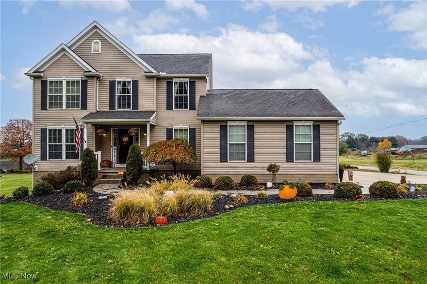 Welcome Home! Built in 2007, this spacious 3-bedroom, 3½-bath home is packed w/charm, comfort, and thoughtful details around every corner. Step into the welcoming front foyer and you’ll immediately feel right at home. Great room features a cozy wood-burning fireplace and opens up to the dinette and kitchen, perfect for entertaining or relaxing w/ family. Off the great room, French doors lead to a peaceful sitting room. Kitchen is designed for both style and function, w/a center island, new black stainless steel appliances, and a large pantry. Dinette’s sliding door leads out to a deck overlooking the above-ground pool, summer fun is just steps away! A half bath and rear foyer w/built-ins for shoes, coats, and bags make everyday living easy. There’s even a separate office w/built-in shelving, perfect for working from home. Upstairs, the owner’s suite is a true retreat w/its own fireplace, walk-in closet, and spa-like bath featuring a corner soaking tub, shower, and double sinks w/tons of storage. Two additional bedrooms (one w/its own walk-in closet) and a full bath complete the second floor. Ceiling fans in every bedroom keep things cool and comfortable. The walk-out lower level adds even more living space w/a huge rec room, a full bath, two storage rooms, & a utility area. Step outside to the patio and hot tub, the perfect spot to unwind at the end of the day. 2-car side-entry garage & a 30x50 pole building w/concrete floors, electric, and a wood burner provide tons of storage and hobby space. The lot is surrounded by an invisible pet fence to keep furry friends safe. Updates include  furnace & AC (2021), hot water heater (2025), & oxidizer for the well (2025). Lower level features newer flooring and extra shelving plus a huge pantry closet. The septic system is regularly maintained for peace of mind. Seller is offering a one-year Home Warranty from America’s Preferred, so you can move in with confidence. Call your favorite Realtor today to schedule a showing.