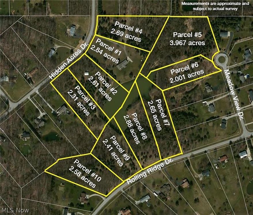 THIS IS PARCELS 2-10 - 27 Acres W/Lake - Offered In 10 Parcels – Waterfront Home & 9 Lots - ABSOLUTE AUCTION, all sells to the highest bidder(s) on location: SATURDAY – NOVEMBER 26, 2016 – 11:00 AM - PROPERTY OFFERED IN THE FOLLOWING PARCELS: PARCEL #1: (7501 Hidden Acres) Waterfront rustic home on 2.84 acres. Parcel #030-11C-23-022 - PARCEL #2: (7513 Hidden Acres) 2.61 acres with barn. Parcel #030-11C-23-021 - PARCEL #3: (7525 Hidden Acres) 2.31 acres. Parcel #030-11C-23-020 - PARCEL #4: (7483 Hidden Acres) 2.69 acres. Parcel #030-11C-23-023 - PARCEL #5: (7302 Meadow View) 3.967 acres. Parcel #030-11C-24-013 - PARCEL #6: (7512 Meadow View) 2.001 acres. Parcel #030-11C-24-014 - PARCEL #7: (5083 Rolling Ridge) 2.65 acres. Parcel #030-11C-24-018 - PARCEL #8: (5111 Rolling Ridge) 2.88 acres. Parcel #030-11C-23-024 - PARCEL #9: (5123 Rolling Ridge) 2.41 acres. Parcel #030-11C-23-025 - PARCEL #10: (5131 Rolling Ridge) 2.58 acres. Parcel #030-11C-23-026. AUCTIONEERS NOTE: All mineral rights