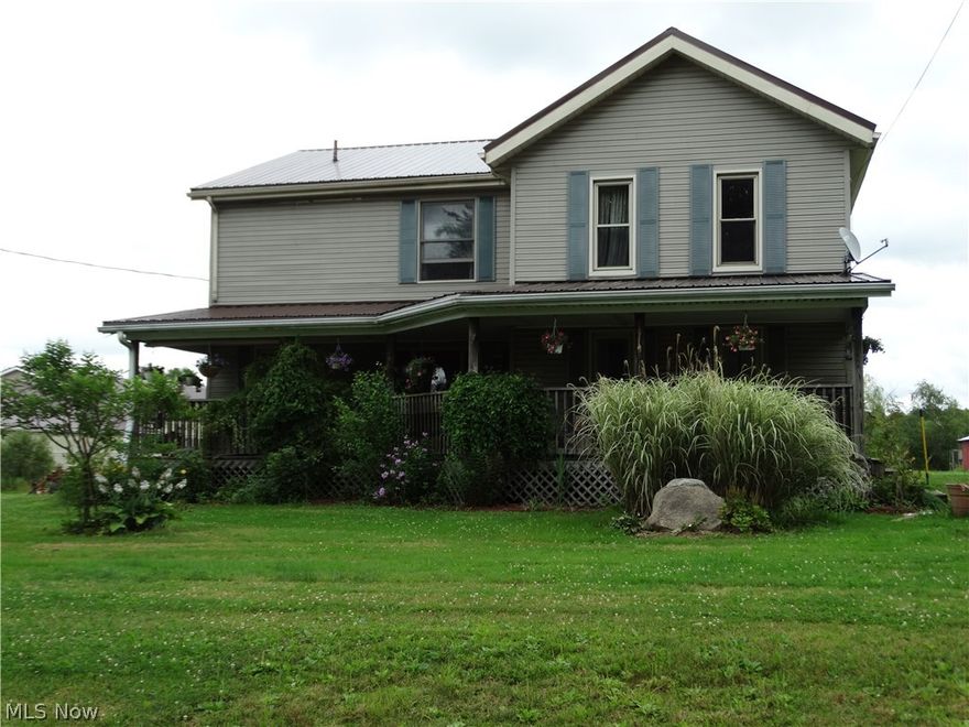 Horse farm featuring 60'x120' indoor riding arena "2 foot on center".  60'x48' room with 12 box stalls and tac room.  4 bedroom 3 full baths, awesome kitchen and formal dining room in the 2400 square foot farm house.  Large hip roof barn, equipment shed, 3 car garage, 2 ponds.  30-40 tillable acres, 10-20 acres of pasture, 5 acres of woods.