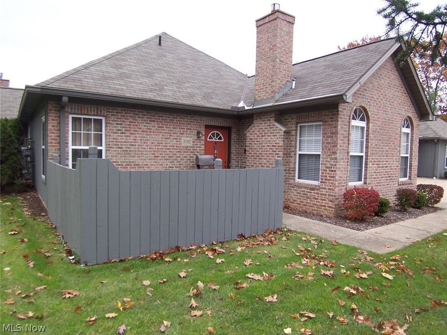 This lovely ranch condo has been beautifully maintained and has neutral decor. This condo is located close to shopping and yet is a private cul-de-sac location. It is an end unit with much green space! There are two bedrooms and two bathrooms. The huge master bedroom has a walk-in closet and the in-suite bathroom includes a step-in shower. The kitchen is fully applianced including a stainless refrigerator, updated overhead lighting, a built-in M/W oven and a breakfast bar that will accommodate several barstools. The laundry room just off the kitchen, includes the washer and dryer, a utility sink, and an additional area behind the laundry area that would make a great office. There is a formal dining area and a vaulted great room w/a ceiling fan and a gas fireplace. The two-car attached garage is spacious, and there is additional storage available overhead accessed by pull down steps. Updates include the stainless steel refrigerator, newer washer, newer H20, and kitchen overhead lighting