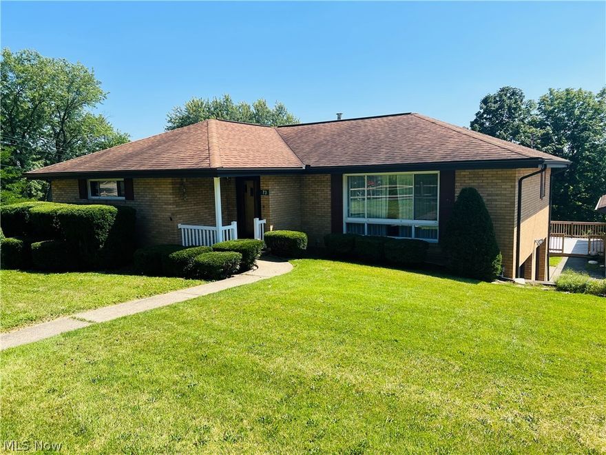 Looking for some extra garage space? Here is your chance with an excellent view of the Ohio River. This 3 bedroom 2 bath brick ranch with a 2 car integral garage and detached 30x28 garage with a full basement underneath for extra storage or shop space. Home has a finished rec-room with 2nd bathroom off of it. Home is out of city limits but, just minutes from state route 7 or 22.