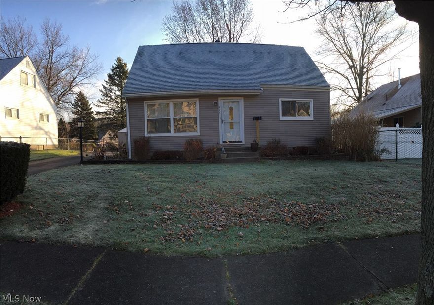 Cozy 3 bedroom cape on Ellet with updates including vinyl siding 2013, roof in 2009, sump pump and basement waterproofed in 2014, furnace in 2012, hardwood floors throughout, fresh paint throughout.  Stainless steel appliances.  Partially fenced in backyard.  sold as is.
