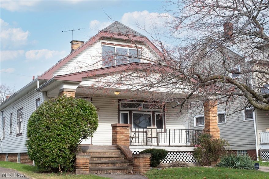 Come see the many updates in this move-in ready and affordable Bungalow! This wonderful home features a large front porch and central A/C. Lovely hardwood floors throughout with newly installed LVT flooring in the kitchen. In the living room you will find beautiful woodwork, decorative window accents and a statement fireplace with built-ins. The charming dining room has the classic window seat between leaded glass cabinets. A tidy kitchen, modern bathroom and 2 bedrooms round out the first floor. The expansive upstairs bedroom encompasses the entire 2nd floor with high 10’ ceilings and hardwood floors. So much potential for a Master suite, playroom, home office, rec space… whatever fits your needs. The full, clean basement has included washer and dryer, plenty of storage, new plumbing, an updated furnace, hot water tank, updated electrical and a full bathroom. There is a fenced-in backyard and 2-car garage. Home previously rented for $1150/mo. Conveniently located near I90, I71, shoppi