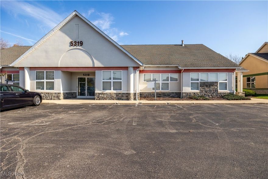 2400 sq ft professional office condo for sale! Original owner and custom built for a primary care practice, but great for any professional use! Effective floorplan! Unit has a public and private employee entrance area. Public entry offers a large foyer/waiting area. Spacious reception area with counters. Two bathrooms, one has a shower. Kitchen space plus  seven additional private room/offices with sinks/counters and some with windows. Plenty of storage space.  Association fee covers lawn/snow, exterior building, parking lot.  PRIME Lorain County location in Sheffield Village/Elyria mailing. Located just minutes from I-90/254, Elyria/Avon/Sheffield and just north of Lorain County Community College.