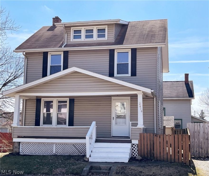 WHAT A CHARMER! The needle in the haystack has been found. All you have to do is move in. Open floor plan concept on main level. Large living room with updated carpet, windows, and paint flows into the dining room separated by only the newer laminate flooring. Cut energy costs by taking advantage of the abundance of natural light. The updated kitchen and extra counter space and cabinets make this an ideal area to be inspired to cook or bake your favorites items. The spacious three bedrooms and updated bathroom are located on the second floor. There is potential to add more living area in the unfinished attic and basement areas. The backyard oasis is surrounded by a wooden privacy fence with a private entrance into the one car garage. Imagine sitting on the covered front porch, taking in some fresh air and just enjoying the moment. Welcome Home!!