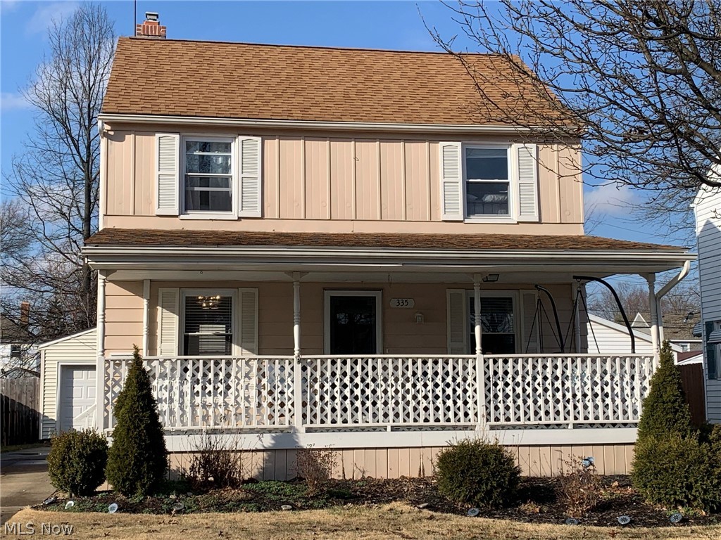 Welcome to this beautifully updated colonial! You will love the covered front porch as you walk up to the front door. As you enter, the open floor plan, gleaming wood floors and soft colors create an welcoming atmosphere. The updated kitchen with granite counter tops, glass backsplash, breakfast bar, stainless appliances and sink offers ample cabinetry, pantry and prep space. The living/dining room flows to the family room addition that walks out to the deck, patio and privacy fenced back yard. A great area for entertaining, grilling or just enjoying the outdoors. The 2 car garage, with electric and opener, is just steps away. The remodeled half bath concludes the first floor. The center hall staircase leads you the the 3 bedrooms, all with hardwood flooring, with plenty of closets and remodeled full bath. The lower level recreation room offers more living space and laundry area. Plenty of additional shelving and storage, too. Updated electric panel, sump pump, h/w tank and