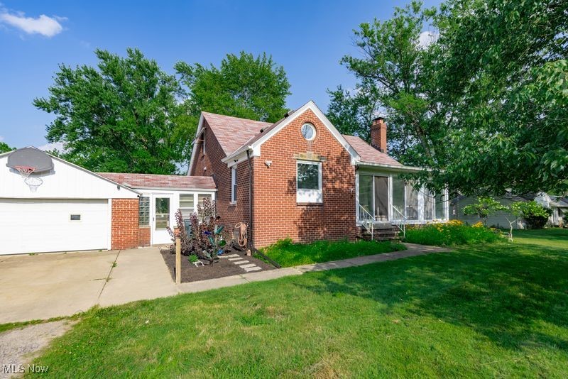 Welcome to this solid brick, Pinterest-inspired, renovated Cape Cod nestled on 1.85 acres. With a serene .50 acre pond, storage shed & partially fenced backyard, this unique property offers the perfect blend of modern updates, spacious living & backyard privacy. Step inside to an updated eat-in kitchen featuring stunning quartz countertops, Kraftmaid cabinetry, SS appliances, breakfast bar island, and vaulted ceiling. Are you a dog lover? There is even a custom doggy station! The kitchen seamlessly opens to a large living room with hardwood floors, a cozy wood-burning fireplace, and a striking custom accent wall. Sliding glass doors lead to a sunroom surrounded by walls of windows & an abundance of natural light. The main level offers three spacious bedrooms with HW flooring and a fully remodeled bathroom. Upstairs, you’ll find a private primary bedroom with HW floors, a huge open walk-in closet, and built-in shelving. The finished lower level is a true entertainer’s dream—fully renovated with a second kitchen area that includes a refrigerator, dishwasher, sink, and an oversized island with quartz counters and seating for up to 10. There’s also a full bath, and adjacent Flex room. And check out the custom built-in bunk beds which add functionality and charm. Don’t miss your opportunity to own this one-of-a-kind retreat just minutes from city conveniences, award-winning schools, and parks.