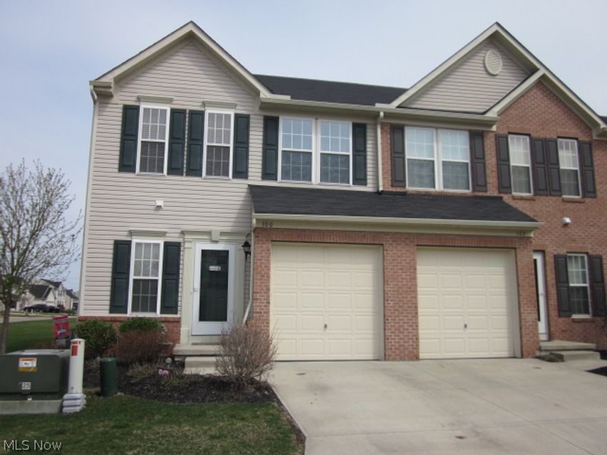 Bright, light, and spacious 2-story colonial end unit townhome! Custom built with loads of upgrades. One of the largest floor plans in the neighborhood. Beautiful décor with upgraded lighting, flooring, faucets throughout. Lots of natural light welcomes you to this open floor plan. 9 foot ceilings on main living area. Hardwood floors in kitchen and dining room, foyer, and half bath. Recessed lighting in kitchen along with 42 inch cabinets and island with plenty of counter space. 22X14 gated deck off living area. Owners suite has 2 large closets- one walk in, attached glamour bath with oversized Jacuzzi tub and shower, double vanity is perfect for getting ready in the morning. 2nd floor laundry room with additional full bath. Window treatments stay as do all the appliances. Move in and enjoy! Basement can be easily finished off and has rough in for bathroom already.