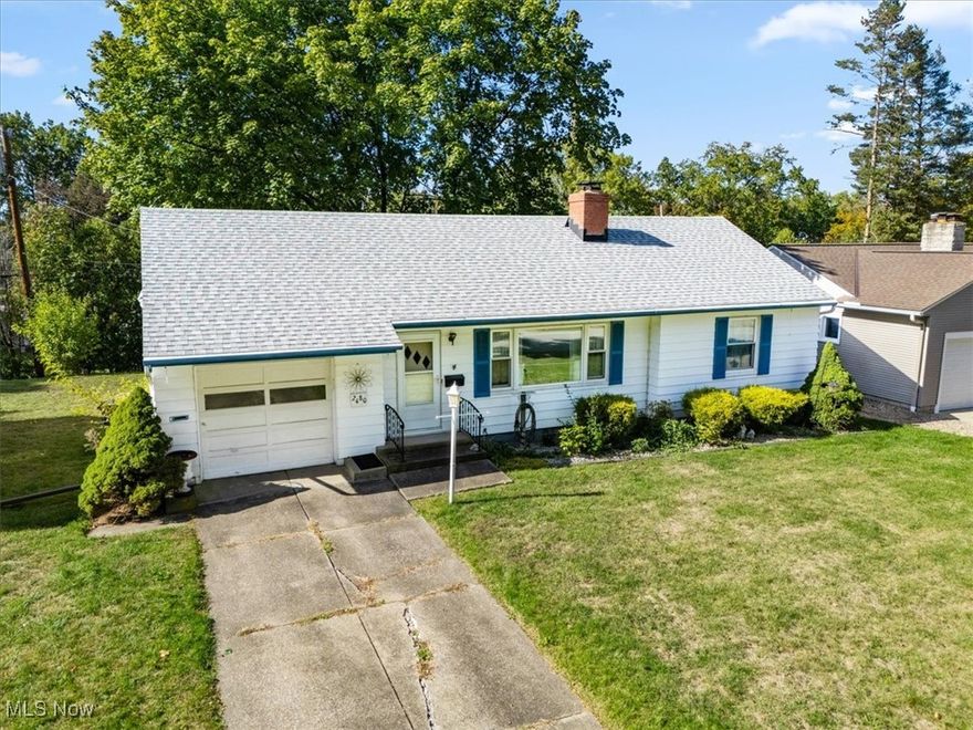 Welcome to a fantastic opportunity to put your personal stamp on this 2-bedroom, 1-bathroom ranch in a highly convenient area of Cuyahoga Falls. This home has been maintained and is ready for its next owner to provide modern updates. Offering a practical, flowing floorplan that maximizes the space. You will enter into the spacious living room, featuring a large picture window and a charming wood-burning fireplace. This space leads directly into the formal dining area. To the left of the dining room is the generous kitchen, offering a neutral canvas and a spacious layout, waiting for your personal touches. To the right, a hallway hosts the clean, full bathroom and both comfortable bedrooms. Connecting through the 1-car attached garage, you'll find an enclosed sunroom, offering a versatile bonus space bathed in natural light and the full basement, which is partially finished and offers incredible utility. It includes an expansive laundry room, rec room that offers excellent finished living space potential, and a sizable storage/utility room. The exterior features a back patio perfect for summer evenings, and a storage shed for yard tools and equipment. Location is everything! This property is situated in a highly desirable area, conveniently close to the new 6-12 School Campus, a wide variety of shopping and dining options, and all the entertainment and amenities that make Cuyahoga Falls such a wonderful place to live. This home is solid, has been well cared for, and is clean and functional. Bring your design ideas and make this Cuyahoga Falls classic your own.