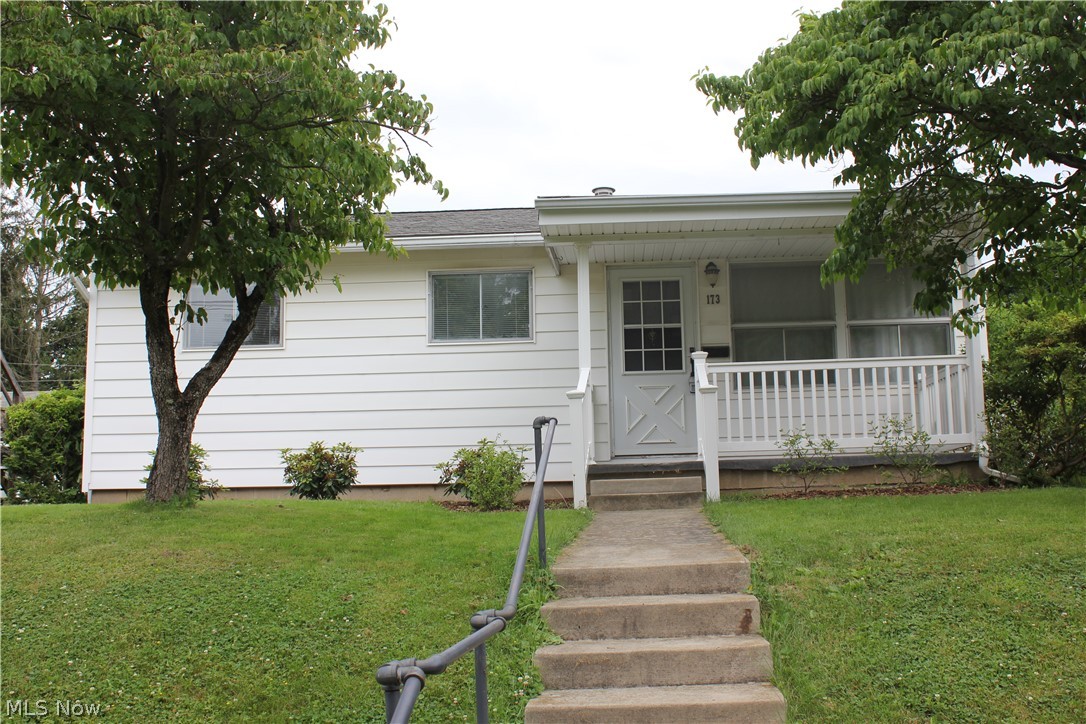 Just in time for Summer break is this lovely Ranch home located in the heart of New Concord. This home offers everything you need on one floor including 3 Bedrooms, 1 Bathroom, a large Living room with Fireplace, Kitchen, Dining room and Laundry. The partial basement offers a full bathroom and lots of storage space. The Kitchen Appliances and Washer/Dryer are included. The Kitchen is spacious with lots of cabinets and counter top space to prepare all your family meals. This beautiful home offers great outdoor spaces including a covered front porch and a back patio that is surrounded by flowers and privacy fence. There is also a nice sized back yard that leads to a 1 car garage with off street parking and Alley access. This home has everything your looking for in town as is within walking distance to the University. Call to schedule your showing today and see if this will be your next home to spend with family and friends.