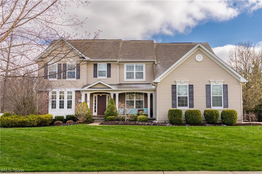 RARE Conservation Area backed home with finished walkout basement and custom outdoor oasis in North Royalton. This gorgeous 5 bed (possible 6th), 4 full bath home, in the sought after Pinestream community, is truly the whole package! Imagine sipping coffee or a glass of wine, enjoying true indoor-outdoor living with wooded views! Enter the front foyer, flanked by a large formal dining room, complete with wainscoting and tray ceiling, and an inviting sitting room or den. You'll appreciate the abundant windows and 9' ceilings, lending a light and airy feel to every room.. The family room, with its cathedral ceiling, wall of windows, and gas fireplace is the perfect space to spend time relaxing. The open floor plan to the eat-in kitchen with granite counters, ample wood cabinets, and sliding doors to the 19 x 13 composite deck that steps down to the patios below, makes entertaining a DREAM! The entry to the 3 car garage with overhead storage and convenient laundry, a bedroom and a remodeled full bath with walk in shower round out the first floor. Two staircases lead to the second floor, where you'll find a bonus sitting area, perfect for watching tv or enjoying a book. 3 additional spacious bedrooms and full bath line the hallway that is open to the great room below. At the end of the hall, discover the privacy of the large primary suite. Separate walk in closets, vaulted ceilings, and the luxurious custom tiled primary bath with spa shower and soaking tub finish out this owner's oasis. The lower level offers ample unfinished space, as well as a large rec room complete with a wet bar, cabinets with granite tops, mini fridge and wine cooler. Another full bath and large carpeted private room make this flexible space ideal for so many uses, including long term guests or multi-generational living. Walk out to the huge partially covered patio and enjoy the serenity of the large fenced yard and view of the woods, undisturbed by neighbors. Schedule your private showing today.