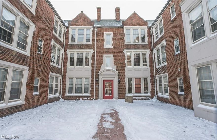 POS Complaint Property- Lovely unit, freshly painted and cleaned. Kitchen comes with the range, dishwasher, and refrigerator. Other features include hardwood floors, formal dining room, fireplace, and 1 in-building garage space with laundry and storage closet in the basement. Secured building. Guest parking on the back surface lot. Association fee includes all utilities except electric. The Sedgewick--historic charm and architecture. Great location with easy access to public transportation, downtown and University Circle.