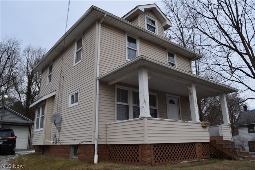 Convenient location to Barberton West Elementary, shopping and downtown. Home has been well maintained. Newer kitchen flooring and carpeting in living room, dining room, stairs and bedroom #2. Front porch and deck. 2 Car detached garage. Windows and siding replaced about 18 years ago, shingles about 5-6 years ago.