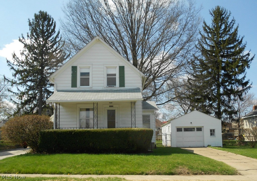 Character, charm and great bones! Two bedroom, one bath two story home on rarely available fenced in double lot. Spacious kitchen, stove and refrigerator stay. Full bath offers walk-in shower. Home improvements include some newer windows, newer roof (replaced around 2006), newer water heater (around 2011), newer electric and furnace. Washer and dryer stay. Oversized 1 car garage. Home warranty offered.