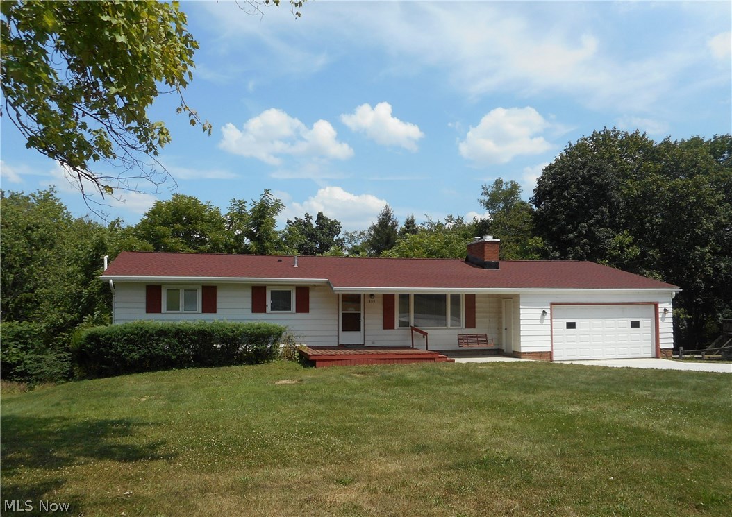 Raised Ranch features 4 spacious bedrooms & 3 full baths. Sliders from one bedroom lead to a nice deck overlooking the large private backyard, making it perfect for an office or nice retreat. A woodburning fireplace and vaulted beamed ceiling accent the large living room/dining room combination. Hardwood floors in 3 of the bedrooms, walk-in shower in master bath, walk-out finished basement with full bath. Updates include new roof, skylight & gutters (2017) and new concrete driveway (2016). The sellers are offering a home warranty for peace of mind.