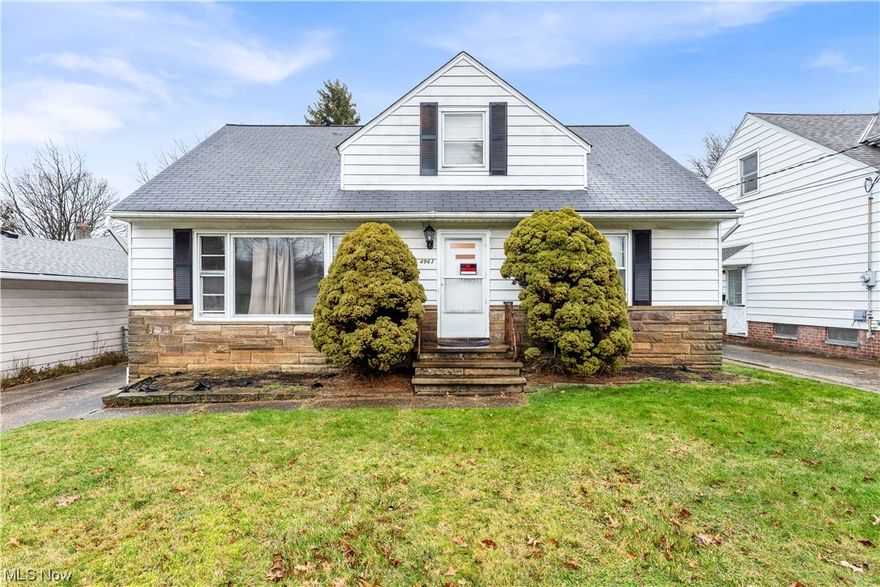 Welcome to this wonderful cape cod style home with over 1500 sq. ft. of living space.  This home boasts a large eat in kitchen with all appliances included.  There are 3 bedrooms with one room running the entire length of the house.  Large living room with hardwood floors and plenty of natural lighting.  In fact hardwood floors run under all carpet.  Super clean basement with washer and dryer.  The furnace was replaced in May.  The hot water tank was serviced in May.  Motor in central air previously replaced and sump pump in basement only a few years old. Selling as is.