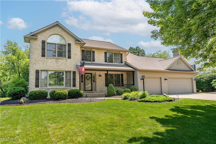 Welcome to this beautifully updated 6-bedroom, 4-bath home nestled on one of the largest and most private lots in the desirable Saint James Place neighborhood, located in Lake Township and within the highly-rated North Canton City School District. Boasting 3,135 square feet above grade plus an additional 595 square feet of finished space below, this home offers room to live, work, and entertain in style.

Over the past two years, this residence has been tastefully modernized from top to bottom. The curb appeal shines with new exterior lighting and shutters and a new roof (last 5 years), while the interior impresses with fresh paint, updated lighting and fixtures, and new flooring throughout, including Pergo. The heart of the home features gorgeous maple cabinetry painted crisp white, complemented by under-cabinet lighting, updated hardware, an island, and newer appliances.

Each of the four full bathrooms has been refreshed with new toilets, upgraded plumbing, and stylish finishes. Every bedroom includes custom closet systems, maximizing space and organization. The partially finished basement offers both functional living space and generous storage, with a full bath already roughed in. A walkout provides easy access to the oversized 3-car garage that features a gas heater.

Step outside and enjoy the serene, flat backyard, bordered by a peaceful wood line and creek, perfect for hosting or relaxing. The screened-in porch with Trex decking and string lighting sets the stage for memorable evenings year-round.

Bonus features include central vac and thoughtful updates throughout. This is the kind of home that blends modern convenience with classic comfort in an unbeatable location.

Don't miss your opportunity to own this move-in ready gem in Saint James Place that has been well-cared for and loved!