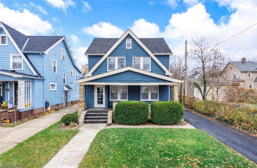 Welcome to this beautifully renovated colonial, where modern updates meet timeless charm in one of Cleveland Heights’ most desirable neighborhoods. Completely redone from top to bottom, this move-in-ready home offers the perfect blend of comfort, functionality, and lifestyle; no additional investment needed. Step inside to find warm, inviting living and dining spaces complemented by refinished hardwood floors that flow throughout the first and second levels. The fully updated kitchen features modern cabinetry, butcher block countertops, and a ceramic backsplash with eye-catching blue accents designed to impress while remaining functional for everyday living. Upstairs, you’ll find four spacious bedrooms, including a primary suite with two large walk-in closets. Every bedroom is equipped with remote-controlled ceiling fans for added comfort. The home also offers one fully renovated full bathroom and a stylishly updated half bath. The finished attic provides additional flexible living space perfect for a home office, guest suite, or creative studio. Major Updates Include: new HVAC system, updated electrical and plumbing throughout
new windows, doors, and fixtures and fully remodeled bathrooms with modern interior and exterior lighting. Outside, enjoy a two-car garage with smart Bluetooth openers, a repaired asphalt driveway, and a partially fenced backyard with a spacious green area ideal for relaxing or entertaining. A security camera system adds extra peace of mind. Located on a quiet, tree-lined street, this home offers unbeatable convenience just minutes from local favorites like Stone Oven Bakery, Phoenix Coffee, Cain Park, and the Shaker Lakes Nature Center. Plus, you’re close to Coventry Village’s vibrant mix of restaurants, shops, and culture. This is more than just a home it’s a lifestyle upgrade in one of Cleveland Heights’ most sought-after locations.
