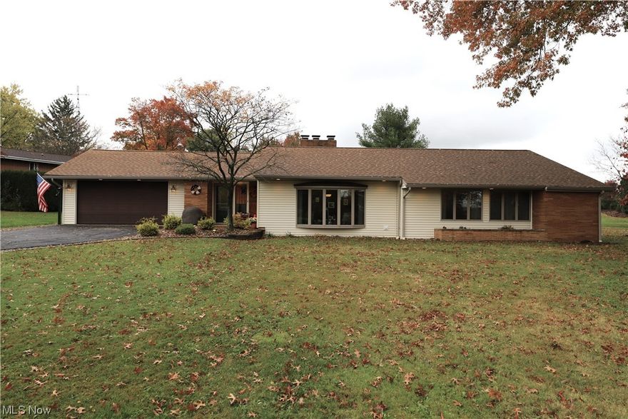 Welcome home to this beautiful sprawling Ranch nestled on a quiet private street in the quaint Westfield Center. Walk into the foyer area that opens up to the large Family Room with wood burning fireplace & bayed window. Spacious eat-in Kitchen offers all appliances, pantry & built in brick oven. Updated full bath. Seller has recently reconfigured the Laundry Room & has pre-plumbed a large room for a full bath area off the Laundry Room-all you have to do is finish it to make this home 2 full baths! Owner's Bedroom with window seat storage area. 2nd Bedroom has built-in shelving and the 3rd bedroom also has a window seat storage area.  Formal Dining Room with built-in shelving perfect for a bar area. Whole house attic fan. Radiant floor heating.  Home is plumbed for AC, the sellers will leave the portable large AC unit. This home offers LOADS of updates. Private large backyard offers a patio, cute courtyard area & the perfect area for sitting around the firepit. Pride of ownership is evident here!