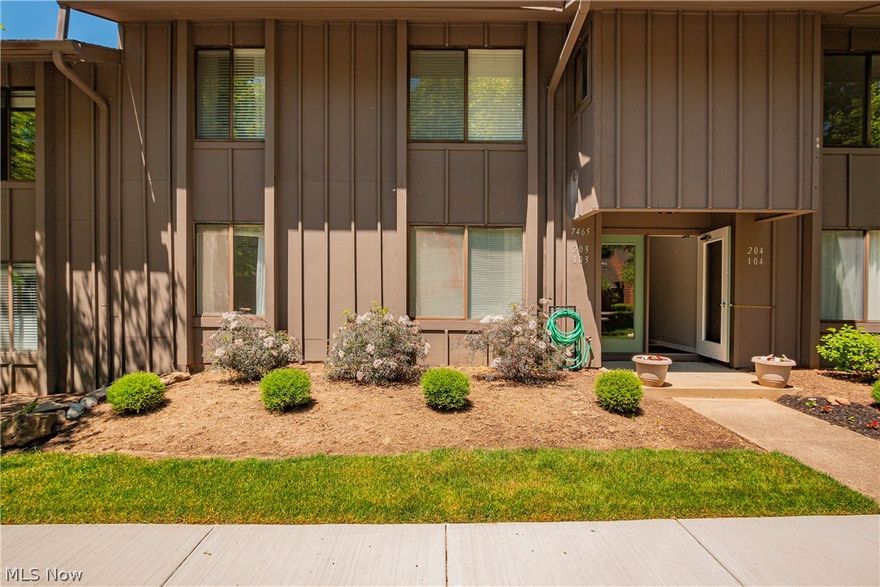 Here's your chance to own a beautiful first-floor condo in Greenwood Village! This gem is conveniently located close to Cuyahoga Valley National Parks and multiple shopping areas! Enter into this 2 bedroom unit and discover newly installed carpet all throughout the home. The sliding doors exert plenty of natural light. The charming wood-burning fireplace and beamed ceilings add a sense of coziness to the atmosphere. The living area opens nicely into the dining space which has a remote-controlled ceiling fan. In the kitchen, you’ll find a brand-new gas range and plenty of cabinet space. The two freshly painted bedrooms are spacious and full of natural light. The primary bedroom features mirrored closets that have ample clothing space. This calm residential community has so much to offer. Whether it’s going for a jog, swim, stroll with pets, or just plain relaxation, there are plenty of amenities here for you to take pleasure in. A place such as this is easy to call home!