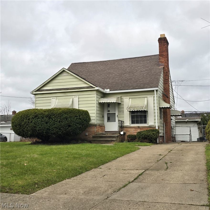 Shaker Heights bungalow with three bedrooms and 1.5 baths. 2nd floor has a bedroom and half bath. The basement is unfinished. Needs work. The city inspection to be ordered this week. Loads of potential. Easy to show.