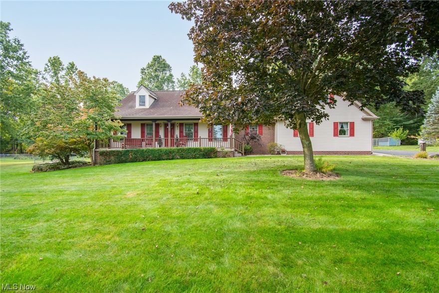 Welcome Home! This is the one you've been waiting for. Amazing 3 Bedroom 2 1/2 Bath spectacular home on over an Acre in the Country. This home sits just outside of town in a peaceful country setting-The best of both worlds. The first floor features a desirable open concept with cathedral ceiling great room and a beautiful floor to ceiling brick fireplace. The huge eat in kitchen/dining has a large island and stainless refrigerator and awesome views. There is a convenient first floor laundry and half bath. Also on the first floor is the Master Bedroom with newly updated huge master ensuite bath and large walk in closet. Upstairs you will find a loft which overlooks the great room and 2 bedrooms and a full bath. One bedroom has it's own staircase to garage. Outdoors your living space continues with a new Covered Trex Deck and Salt Water above ground pool. The entire shady landscaped backyard is fenced...perfect for you pets. The attached garage is oversized 2 car with storage. Additionally there is a 32 x 16 outbuilding (one car garage) with room for mowers and toys. The basement is large with 11 block height ceiling, glass block windows and lots of storage and potential. This home is incredibly well maintained and cared for. There is an abundance of storage throughout home. There is quality throughout and beautiful wood trim. Radiant ceiling zoned heat. This property is is a peaceful place to call home. Come take a look you will fall in love.