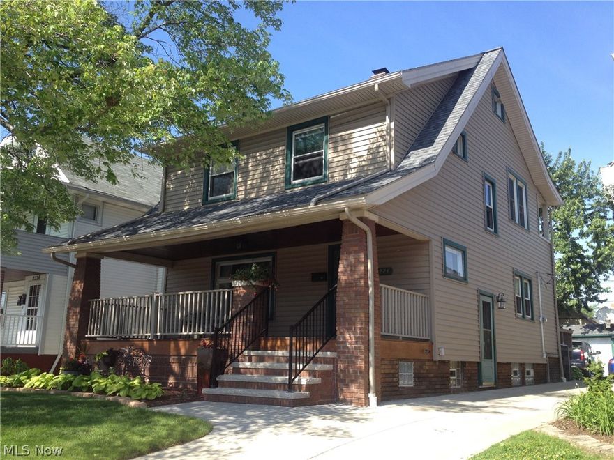 Adorable craftsman style home with updates galore!    The expansive, eat in kitchen comes with updated appliances & shaker style cabinets.  Newly finished original oak floors will lead you through the dining room & living room, where you can cuddle up by the gas fireplace.  Beautiful leaded glass cabinets in dining room & living room accent these rooms, with beautiful original oak molding through out the first level.  Upstairs you'll find a huge master bedroom with a large closet & two nice sized spare bedrooms & full bathroom at the end of the hall.  One spare bedroom has a balcony overlooking landscaped back yard.  All rooms have updated vinyl replacement windows (except windows within built-ins).  And there's more!  This home comes with a nicely finished basement with recess lighting & full bathroom.  Also contains a spacious laundry room, with additional unfinished space for storage completing the lower level.  Cute back deck off the kitchen makes entertaining easy!  Garage has new