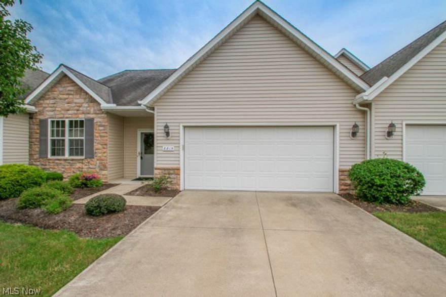 Immaculate 2 bed, 2 ba ranch condo w 2 car garage on cul-de-sac home site in Commons in the Falls. Premium location & Olmsted Falls Schools! The spacious great rm features a cozy gas fireplace, 11’ ceilings and access to south-facing patio for al-fresco entertaining. Open eat-in kitchen includes all appl and provides plenty of cabinets & pantry. Laundry rm w tub sink. Formal dining rm just off foyer is currently used as an office. Both bdrms are oversized. Master suite boasts vaulted ceiling, large WIC & en-suite bath w walk-in shower. Plenty of space for storage! Neutral color palette. No stairs! Monthly $160 maint.fee covers trash pick-up, snow removal, lawn care/landscaping & maintenance/repair of exterior features, etc. Prime location w/in the community! Dog friendly! About 5 min to the historic downtown of Olmsted Falls, post office, restaurants, dry cleaner, hair salon; 10 min to pharmacy, South West General, driving range, Swings and Things, animal hospital; 15 min to Great Nort