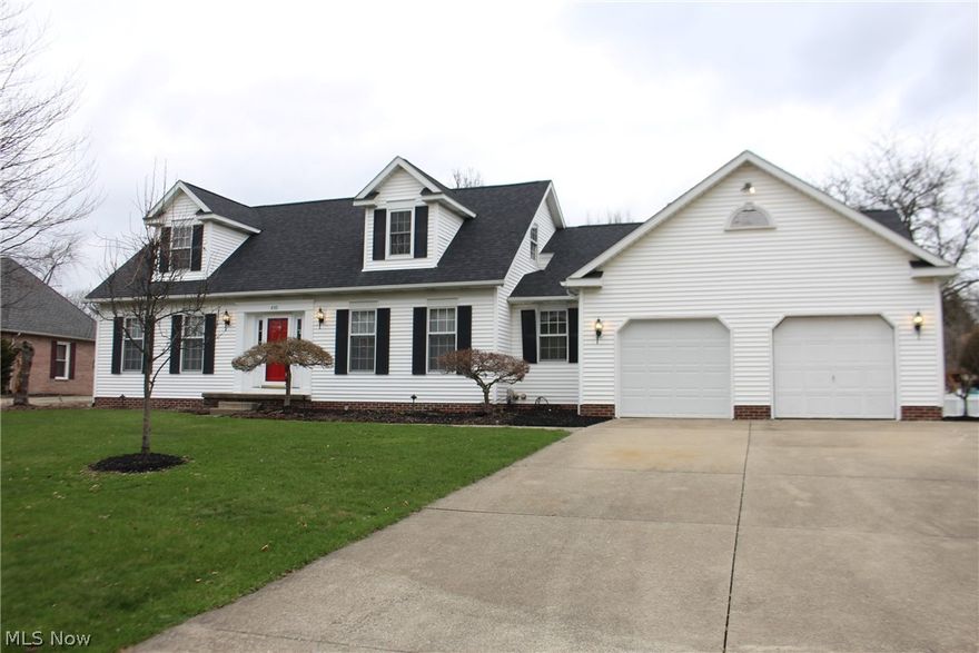 This beautiful  4 bedroom home has 1st floor master and finished basement. Above ground level has 2262 sqft, the total lower level is 1092sqft  per County auditor. The master bed room has suite w/cathedral ceiling & large master bath w/big tub, separate shower & spacious walk in closet. Open floor plan from kitchen to family room - large eat in kitchen w/island, desk, plus crown molding in room & on cabinets. Family room features crown molding raised hearth brick fireplace w/mantle & built in shelving. Giant first floor laundry area plus an additional full bath. Finished basement.  Dual sided gas fireplace, built in shelving, surround sound, built in desk, kitchenette and 1/2 bath w/tile floor & pedestal sink!  Big bedrooms upstairs - giant closet space plus a full bath w/shower/tub lg. vanity & linen closet. Sun room off eating area.  Home has a deck ,  brick patio in the back yard .  Newer roof, newer hardwood  flooring on most of the  main level, newer  granite countertops and more.