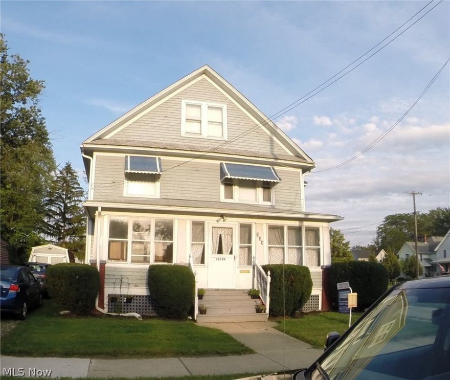 Close to downtown Fairport Harbor, Great 2 family home, live in one unit and rent the other!  Many updates - unit up has new forced air furnace, fresh paint, refinished floors, and some new light fixtures and side porch on first level.  First floor unit has new boiler, fresh paint, newer carpet, new stove and some new light fixtures and enclosed front porch,  New liner in chimney, basement walls sealed,  Large corner lot!  Building is in need of exterior paint.