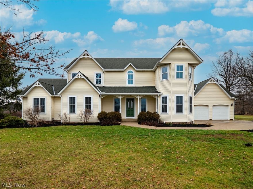 Impressive home residing on over 7 Acres in Medina with an outbuilding!!  This immaculately cared for home has only had ONE owner and is ready to be yours today!! Walking through the front door you are greeted by beaming hardwood floors throughout this entire property. The large family room boasts a fireplace and floor to ceiling windows looking out over the stunning property, including a LARGE pond and vacant land as far as the eye can see! Sunroom is the perfect space for enjoying your morning coffee with wall-to-wall windows radiating natural light. Spacious kitchen is open to both the morning room and dining room.  Kitchen includes hardwood floors custom build cabinets, solid surface counters, tile back splash and 2019 stainless appliances.  Home also features first floor study and a highly desired 1st floor master suite. Large master suite also includes hardwood floors, walk in closet and updated master bath.  Second floor has been totally remodeled in 2009!! Second floor is home